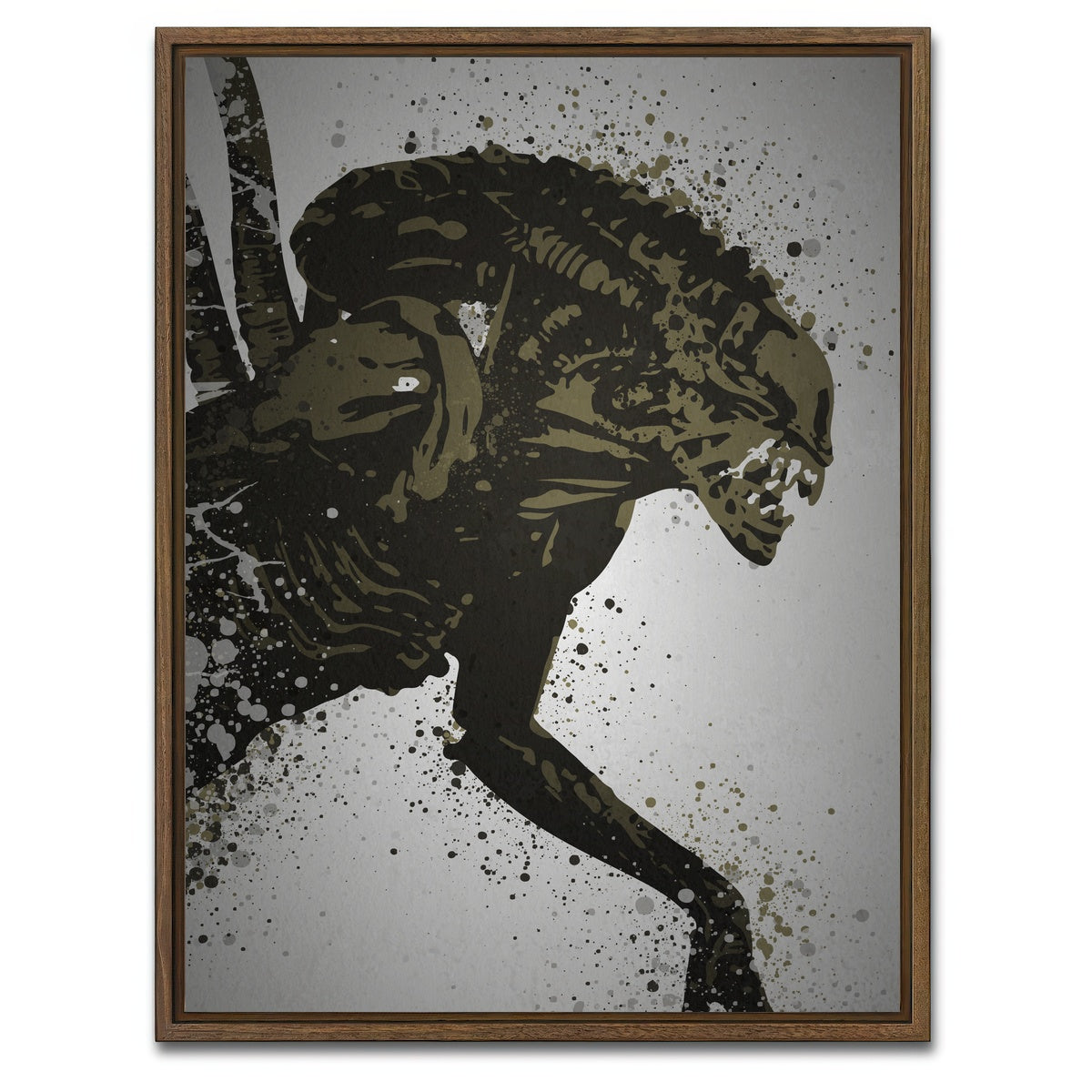 AUTO-MOCKUP WHITE | Alien Xenomorph | 1 Piece | Walnut Framed Canvas | group=3x4