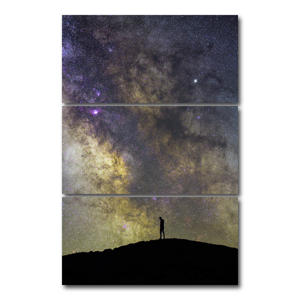 AUTO-MOCKUP WHITE | Alone in the Universe | 3 Piece | Gallery Wrap Canvas | group=12x24_stacked