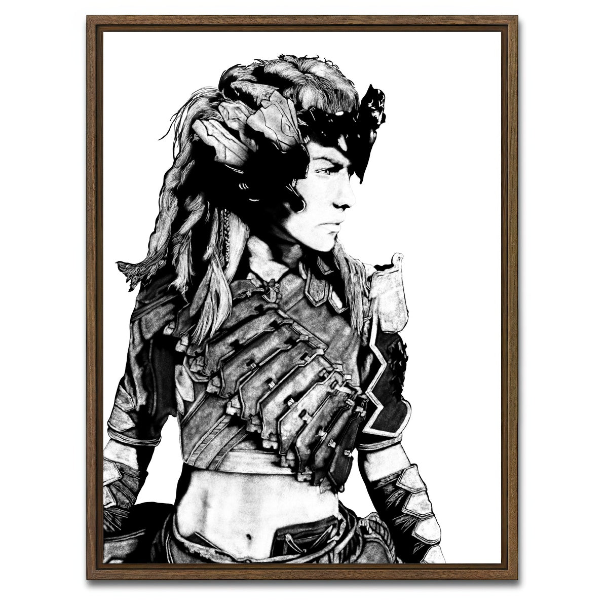 AUTO-MOCKUP WHITE | Aloy 2 | 1 Piece | Walnut Framed Canvas | group=3x4