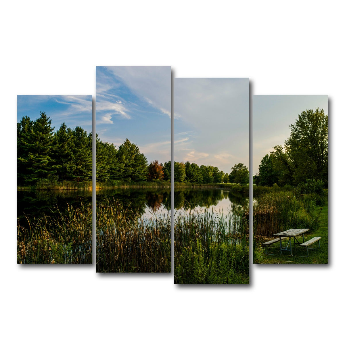 AUTO-MOCKUP WHITE | Alum Creek Fishing Pond | 4 Piece | Gallery Wrap Canvas | group=4_normal