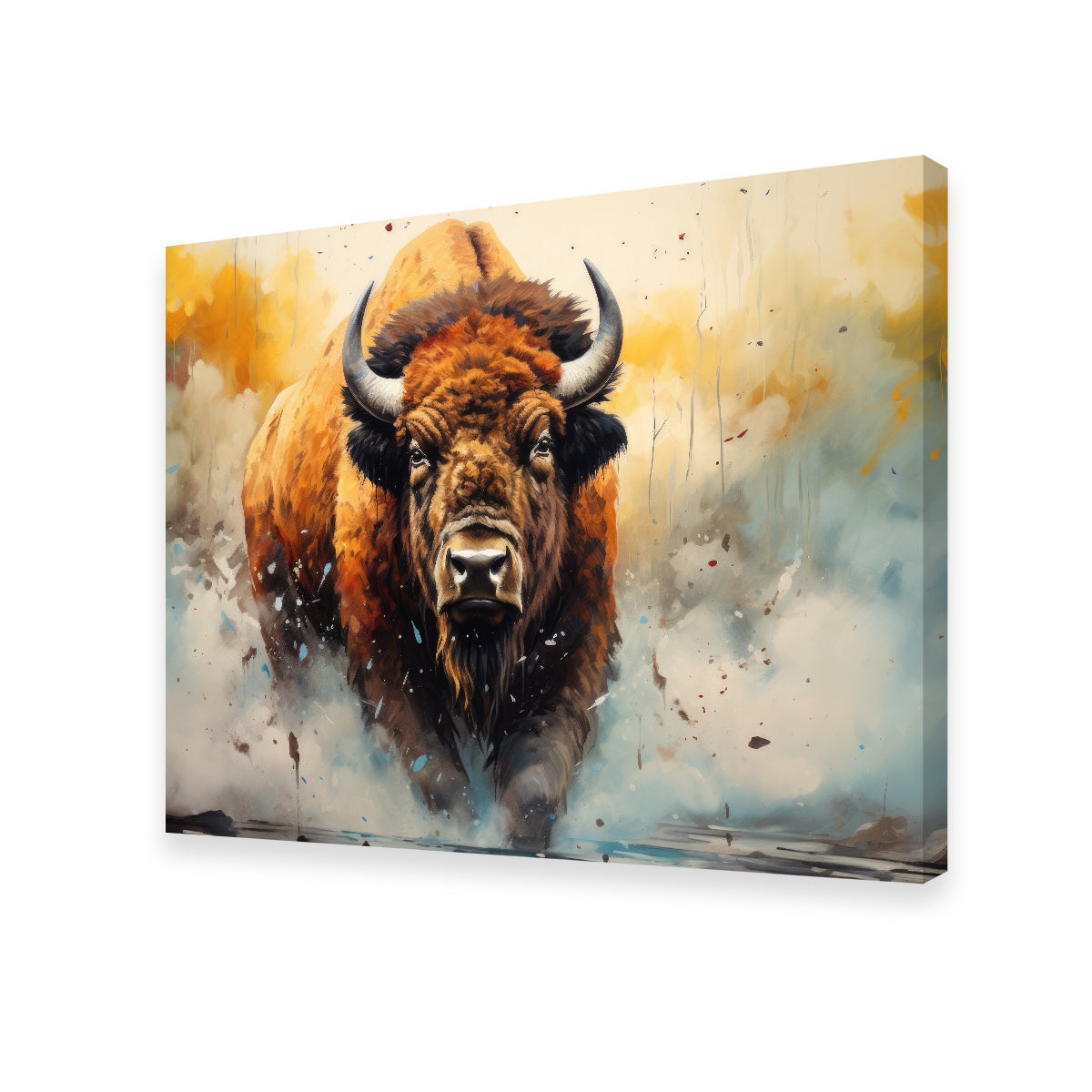 American Bison Watercolor Wall Art