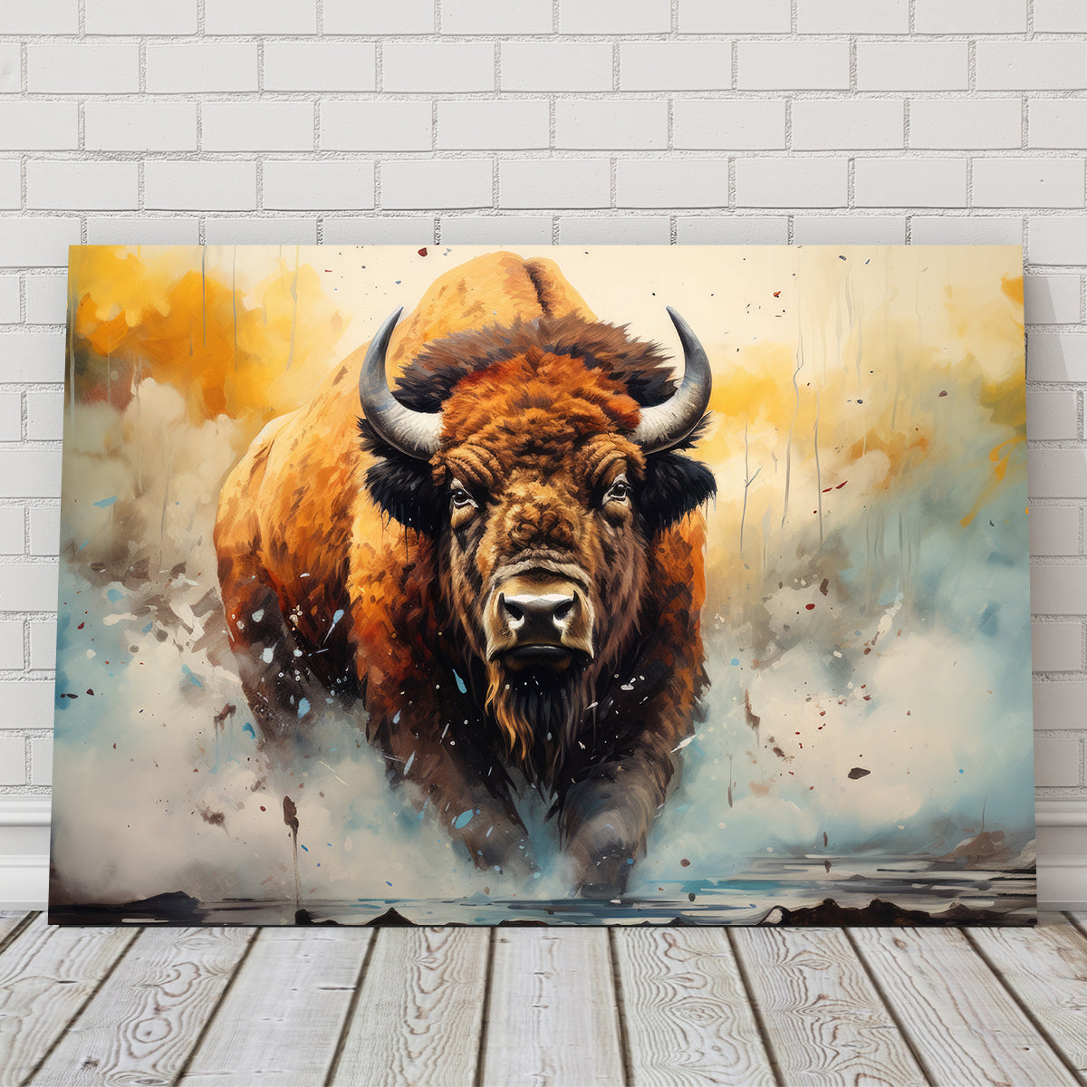 American Bison Watercolor Wall Art