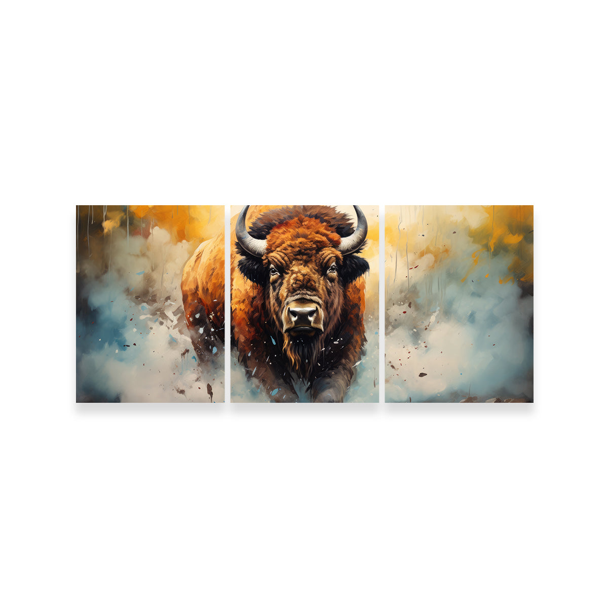 American Bison Watercolor Wall Art