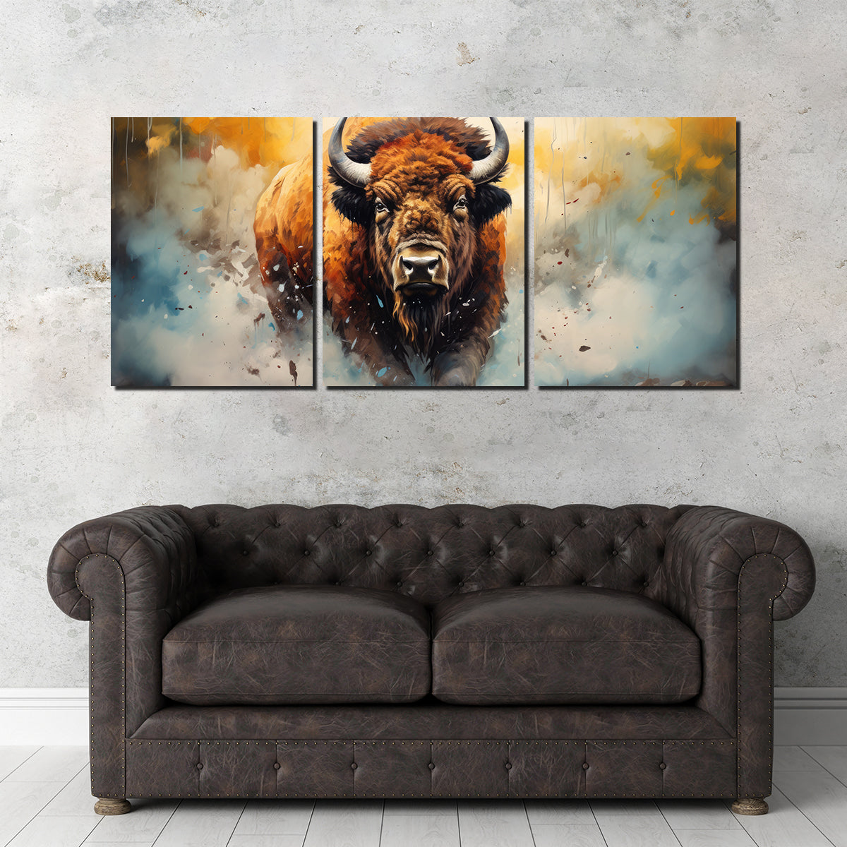 American Bison Watercolor Wall Art