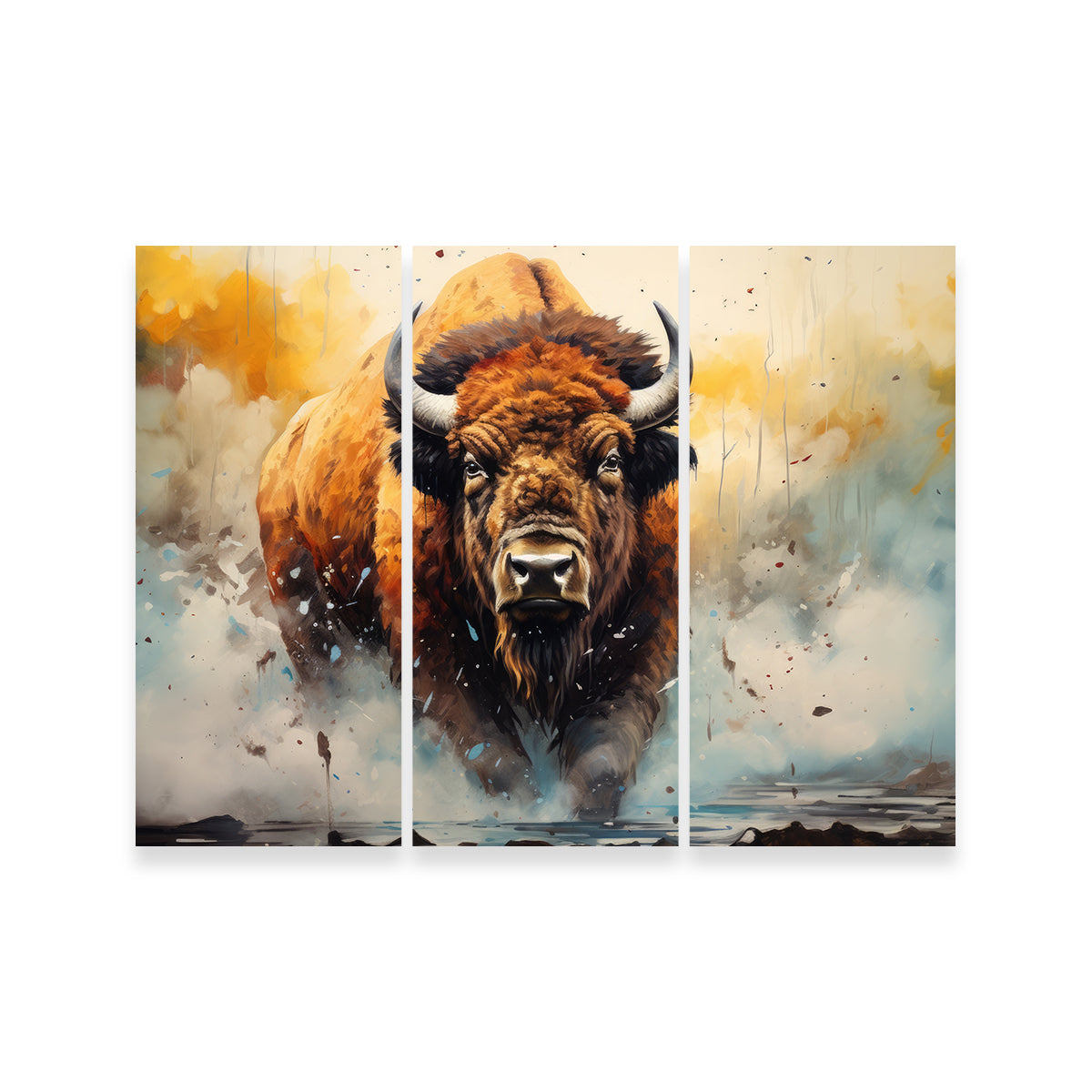 American Bison Watercolor Wall Art