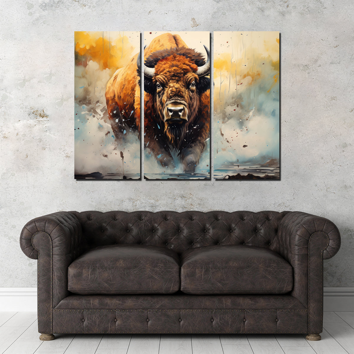 American Bison Watercolor Wall Art