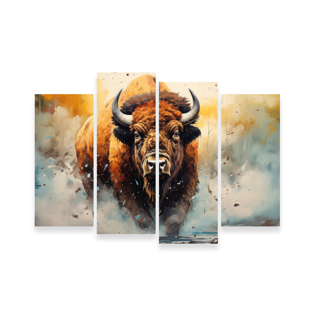 American Bison Watercolor Wall Art