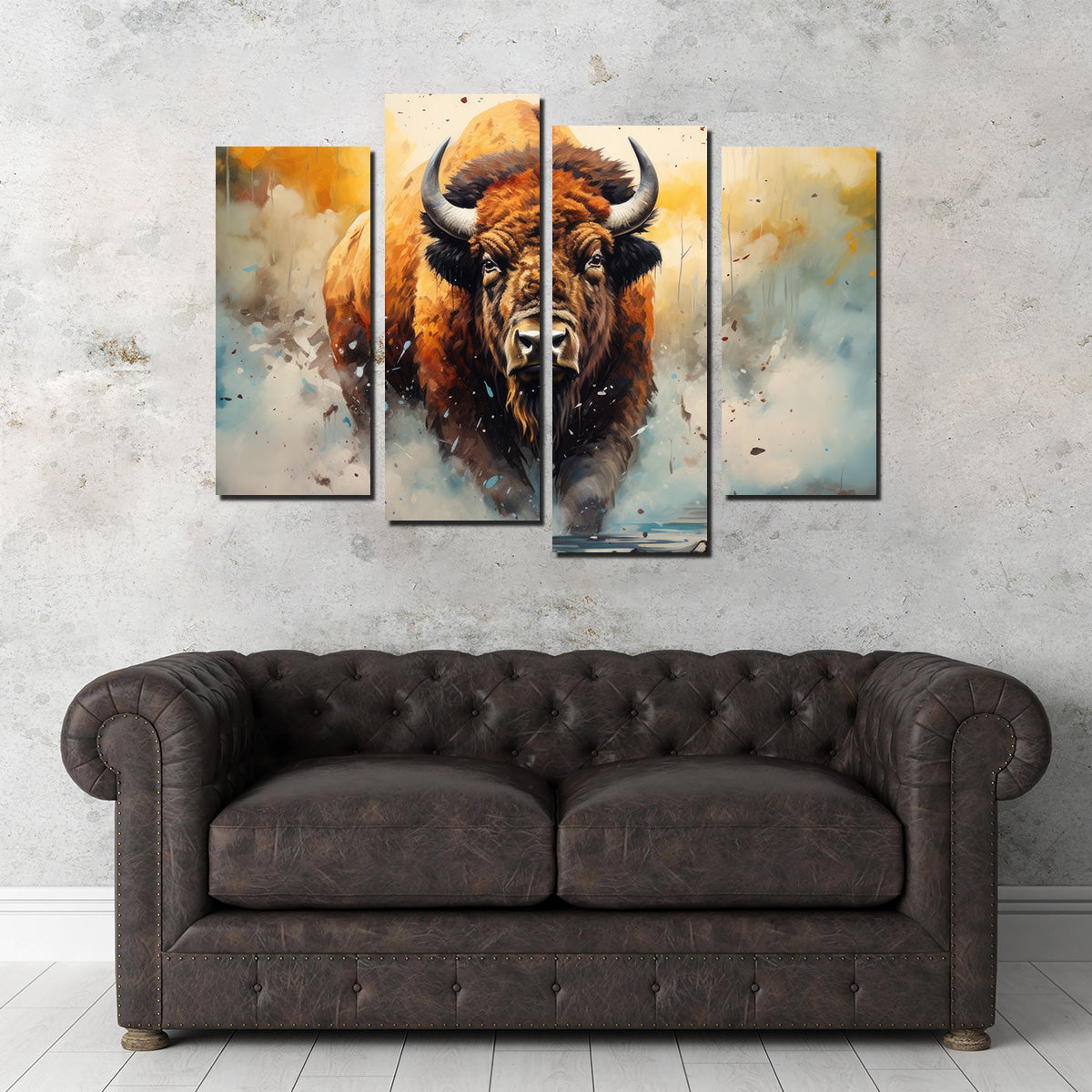 American Bison Watercolor Wall Art