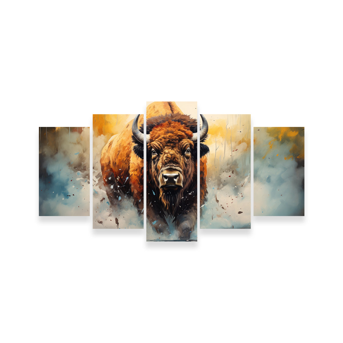 American Bison Watercolor Wall Art