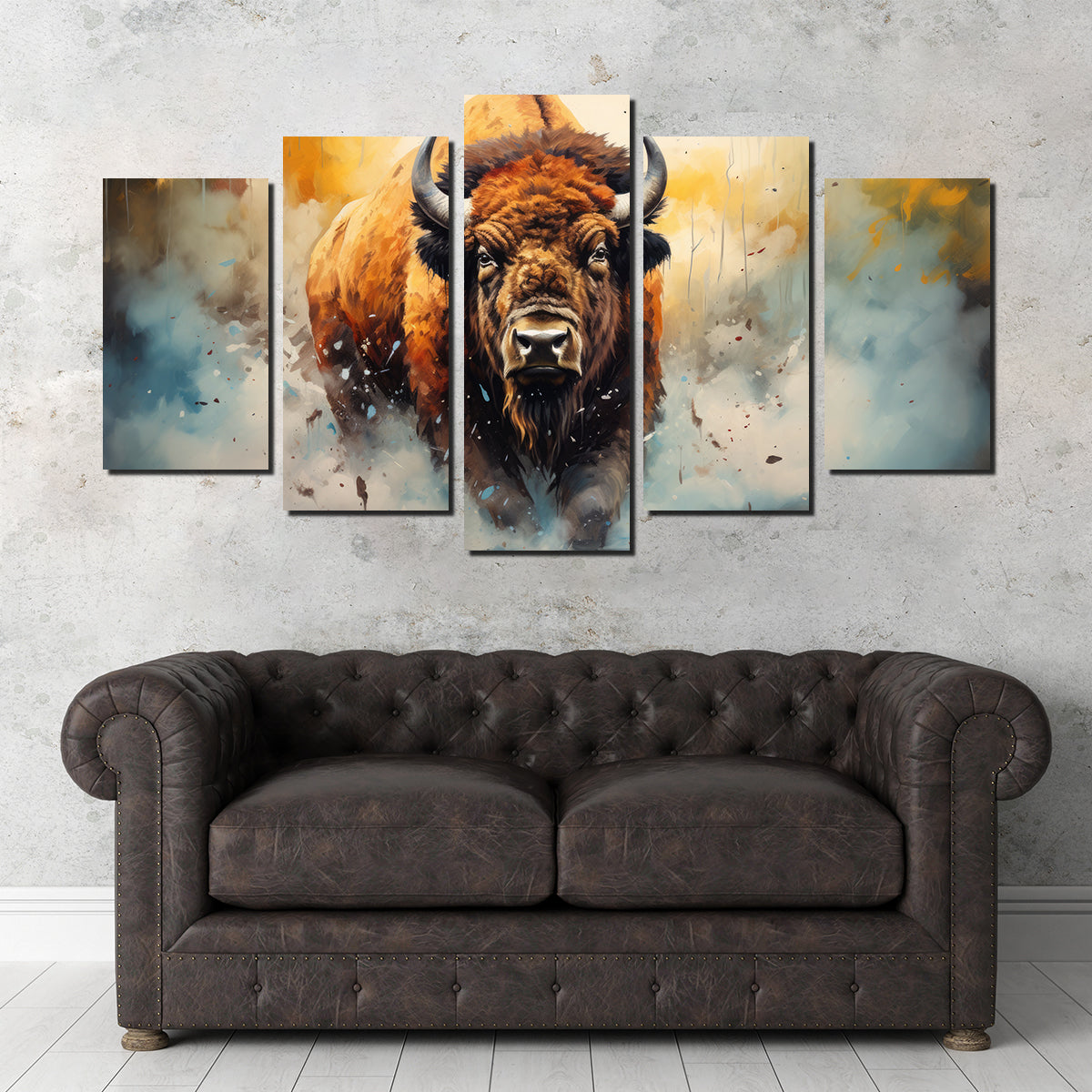 American Bison Watercolor Wall Art