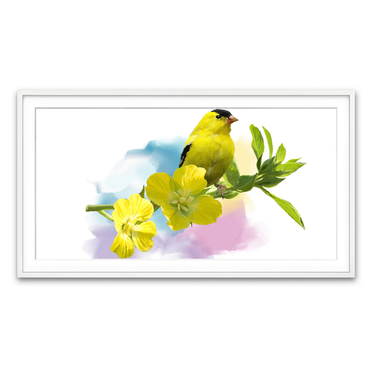 Framed Print 2x1 White