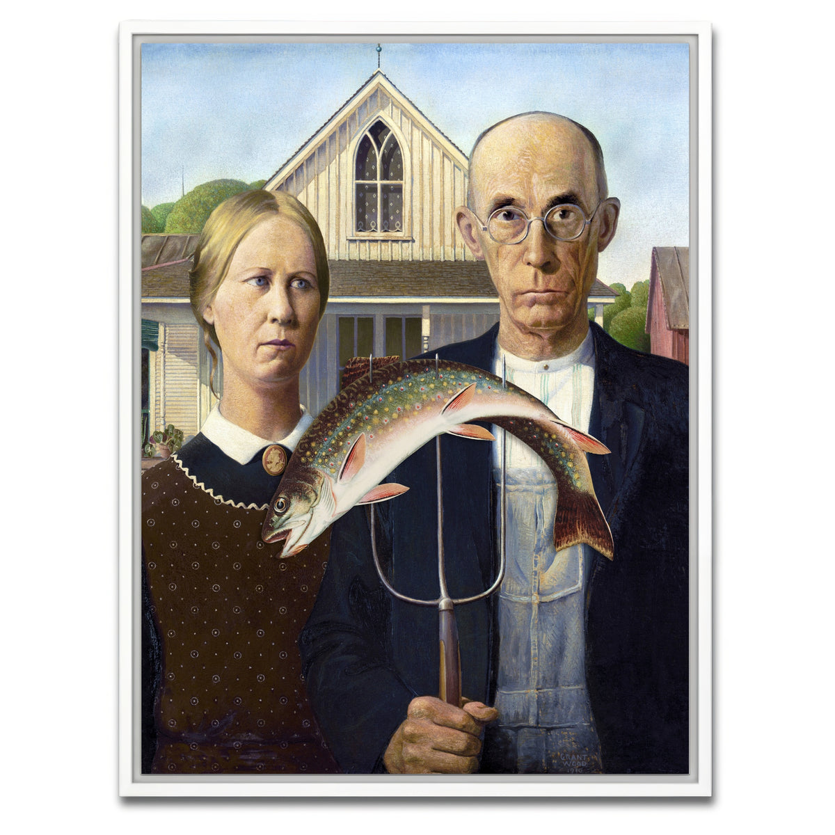 AUTO-MOCKUP WHITE | American Gothic Revisited | 1 Piece | White Framed Canvas | group=3x4