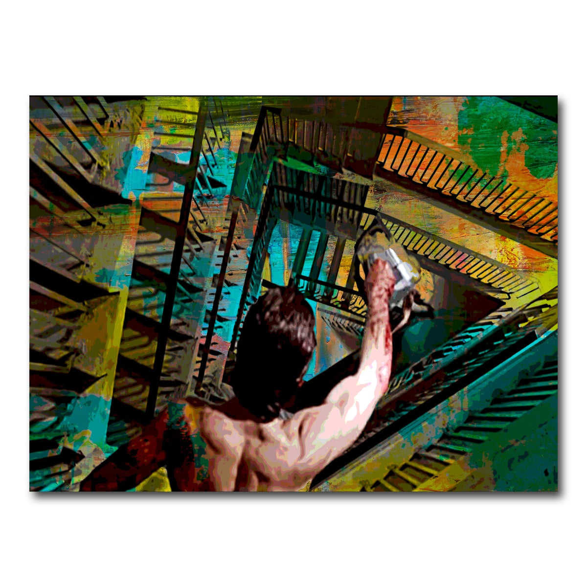 AUTO-MOCKUP WHITE | American Psycho Staircase | 1 Piece | Gallery Wrap Canvas | group=4x3