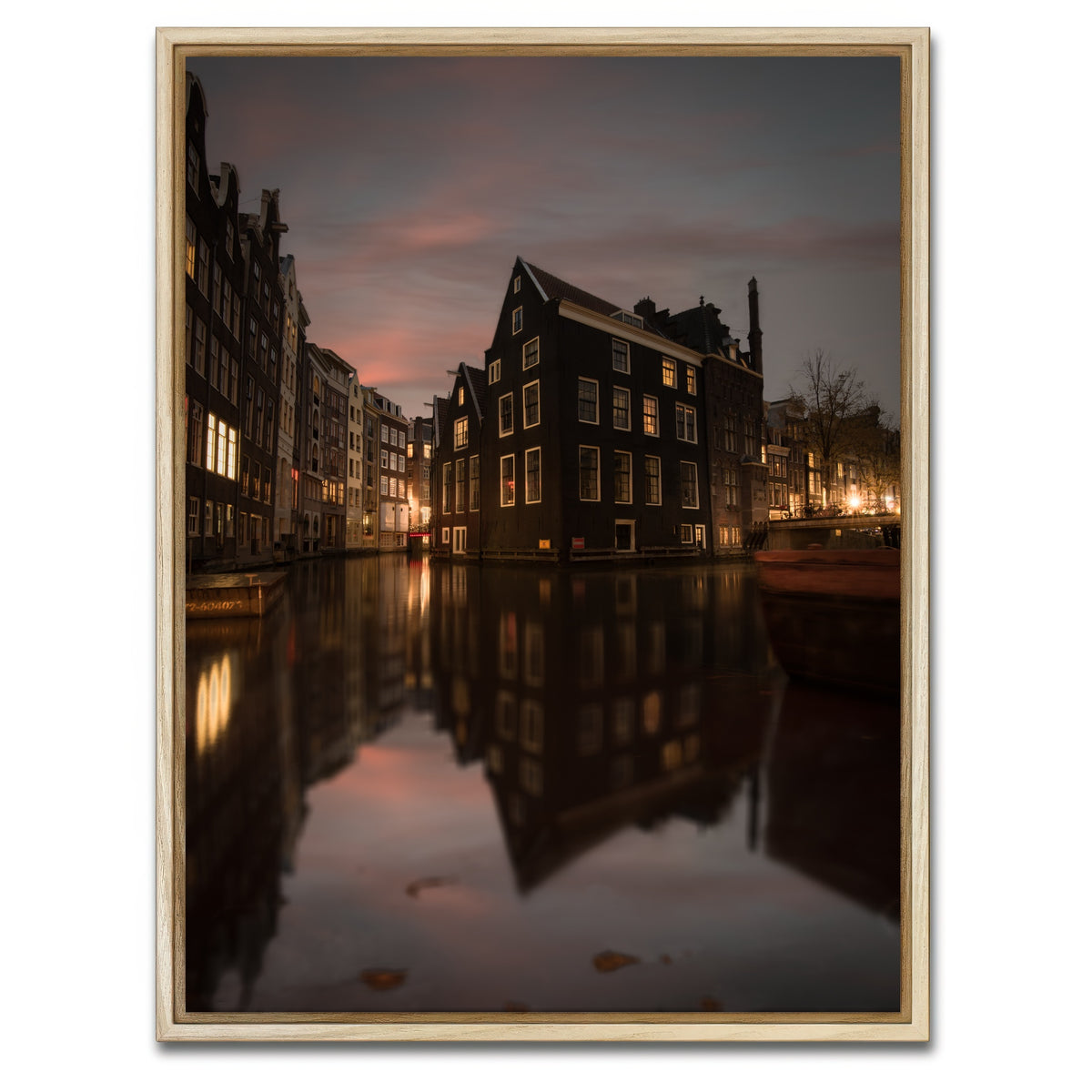 AUTO-MOCKUP WHITE | Amsterdam At Dusk | 1 Piece | Natural Framed Canvas | group=3x4