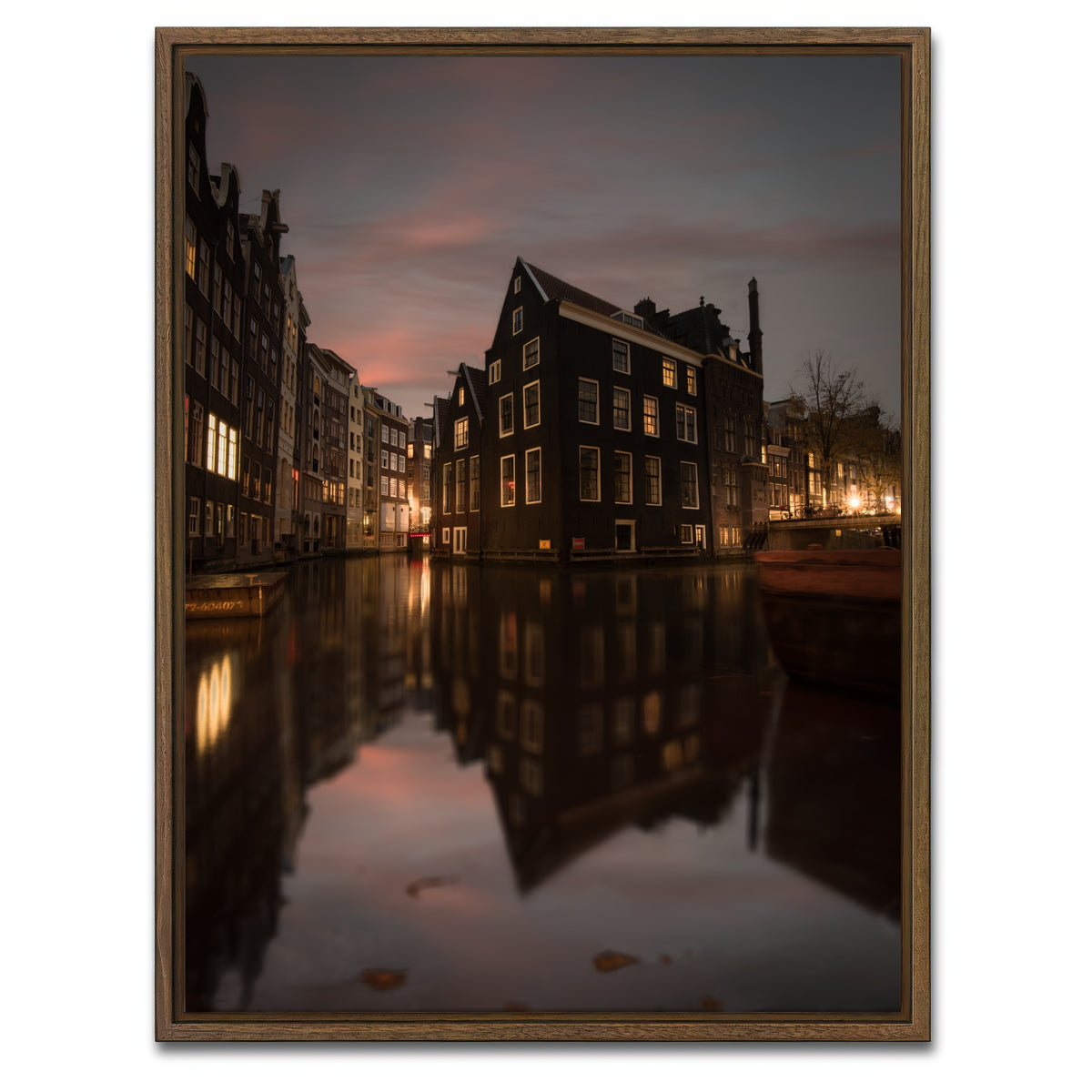 AUTO-MOCKUP WHITE | Amsterdam At Dusk | 1 Piece | Walnut Framed Canvas | group=3x4