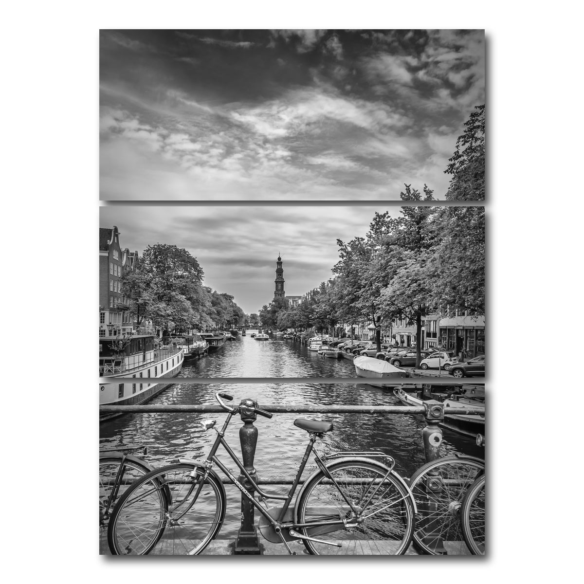 AUTO-MOCKUP WHITE | Amsterdam Cityscape | 3 Piece | Gallery Wrap Canvas | group=8x18_stacked