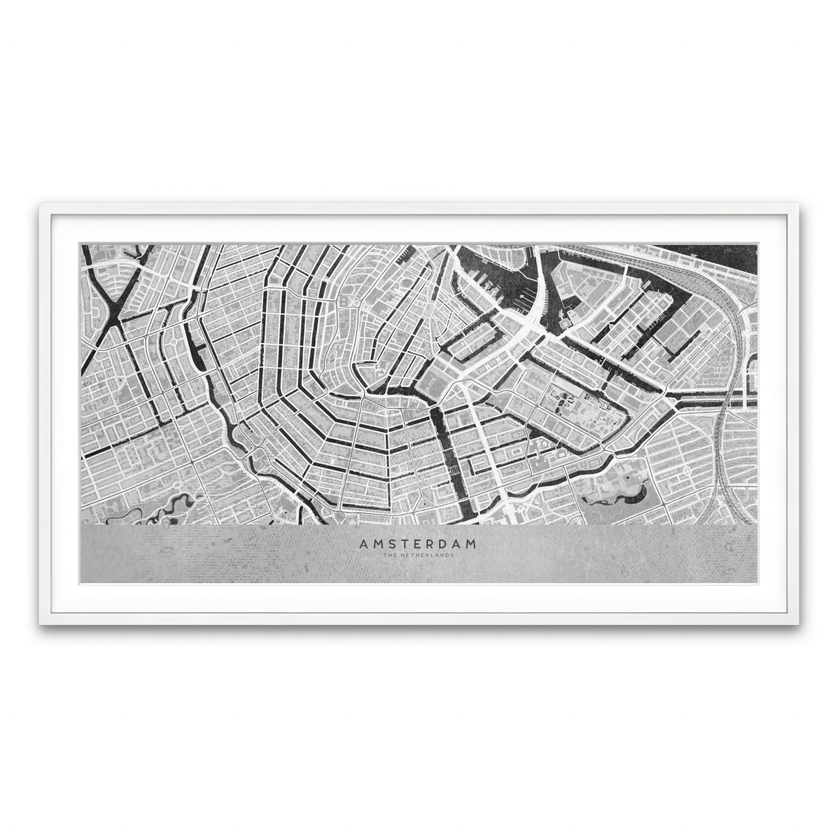 Framed Print 2x1 White