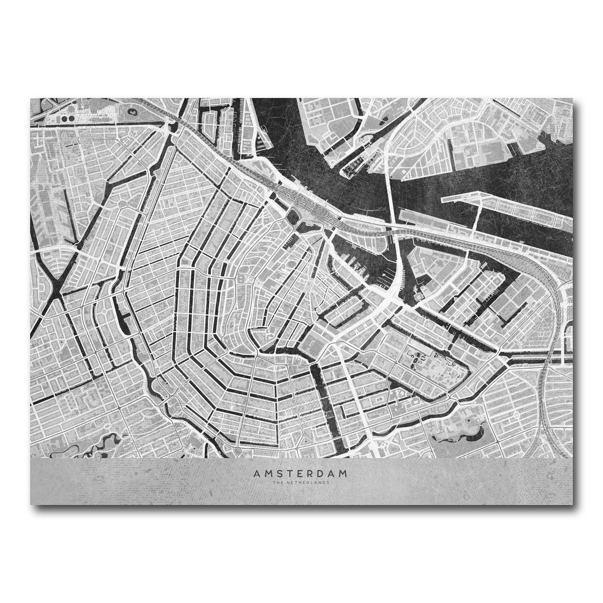 AUTO-MOCKUP WHITE | Amsterdam Map 2 | 1 Piece | Gallery Wrap Canvas | group=4x3