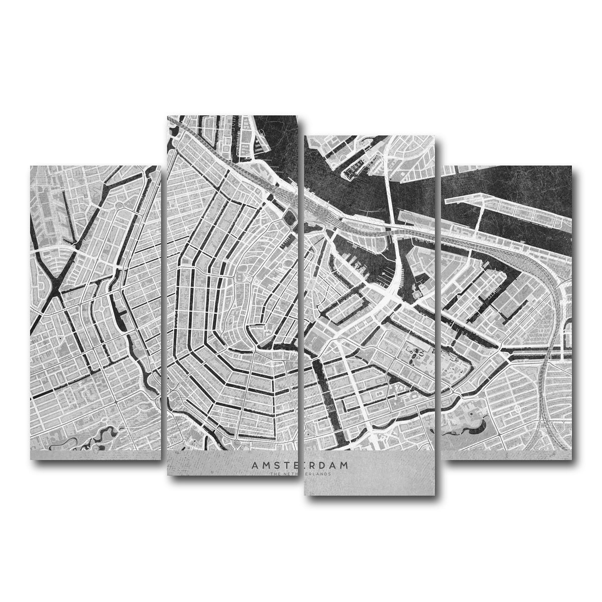 AUTO-MOCKUP WHITE | Amsterdam Map 2 | 4 Piece | Gallery Wrap Canvas | group=4_normal