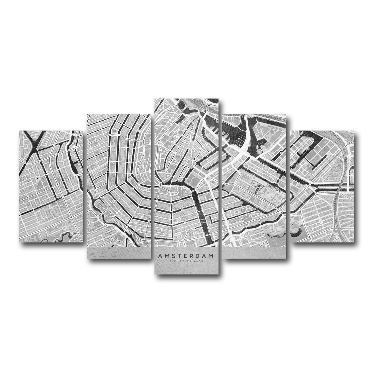 AUTO-MOCKUP WHITE | Amsterdam Map 2 | 5 Piece | Gallery Wrap Canvas | group=5_normal
