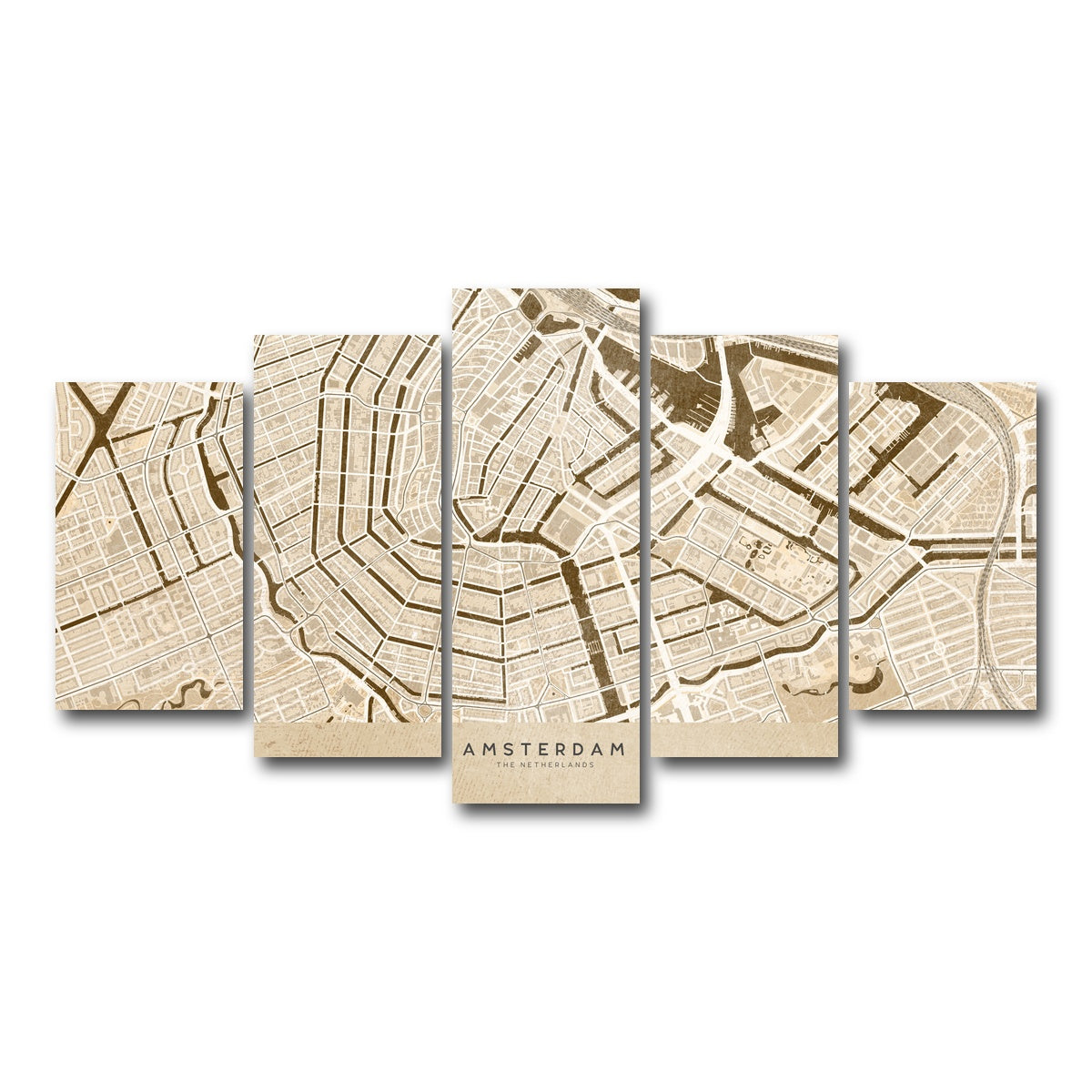 AUTO-MOCKUP WHITE | Amsterdam Map | 5 Piece | Gallery Wrap Canvas | group=5_normal