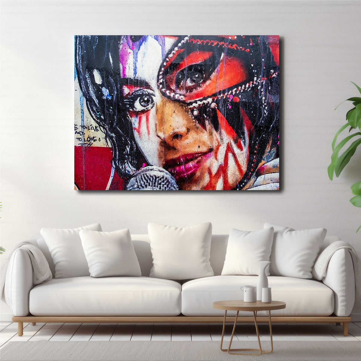 Amy Winehouse Painting on Wall Wall Art