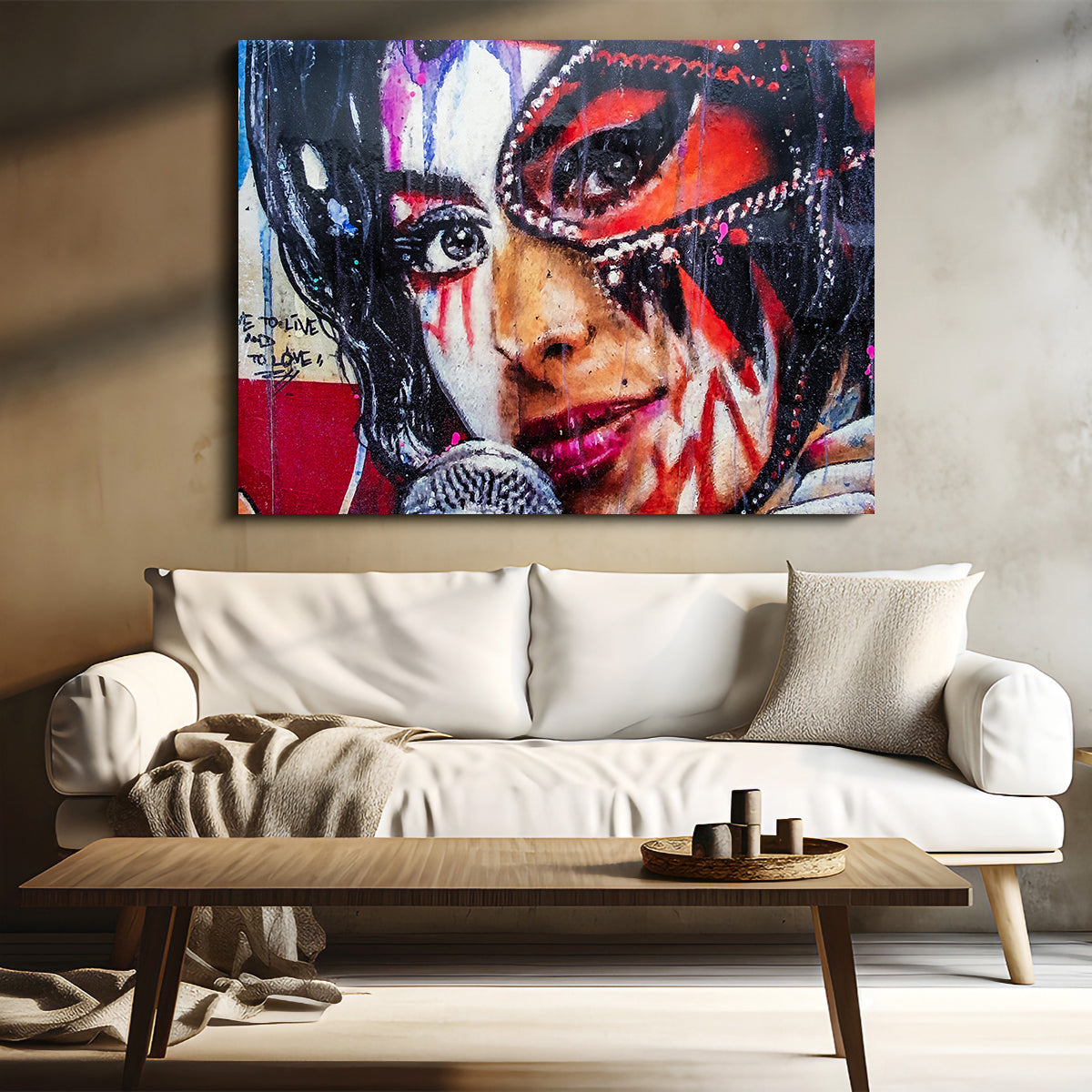 Amy Winehouse Painting on Wall Wall Art