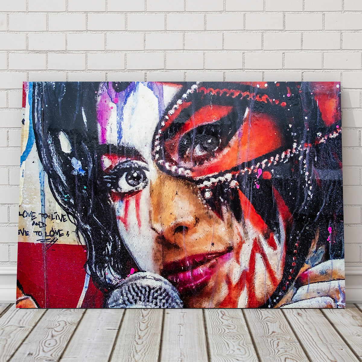 Amy Winehouse Painting on Wall Wall Art