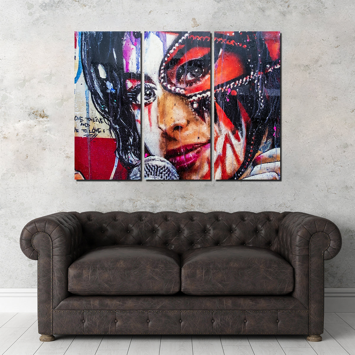 Amy Winehouse Painting on Wall Wall Art