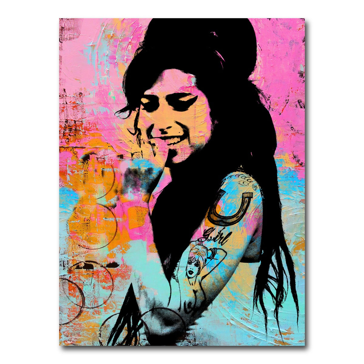 AUTO-MOCKUP WHITE | Amy Winehouse Circles | 1 Piece | Gallery Wrap Canvas | group=3x4