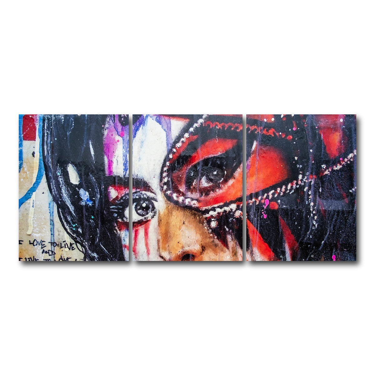 AUTO-MOCKUP WHITE | Amy Winehouse Painting on wall | 3 Piece | Gallery Wrap Canvas | group=18x24