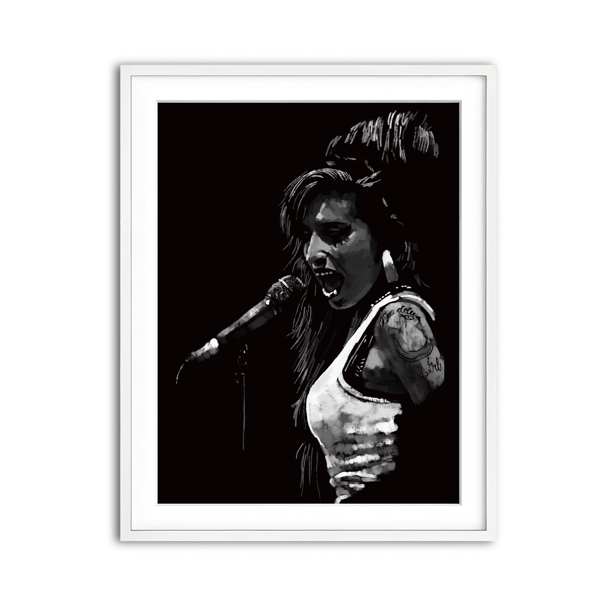 Framed Print 3x4 White