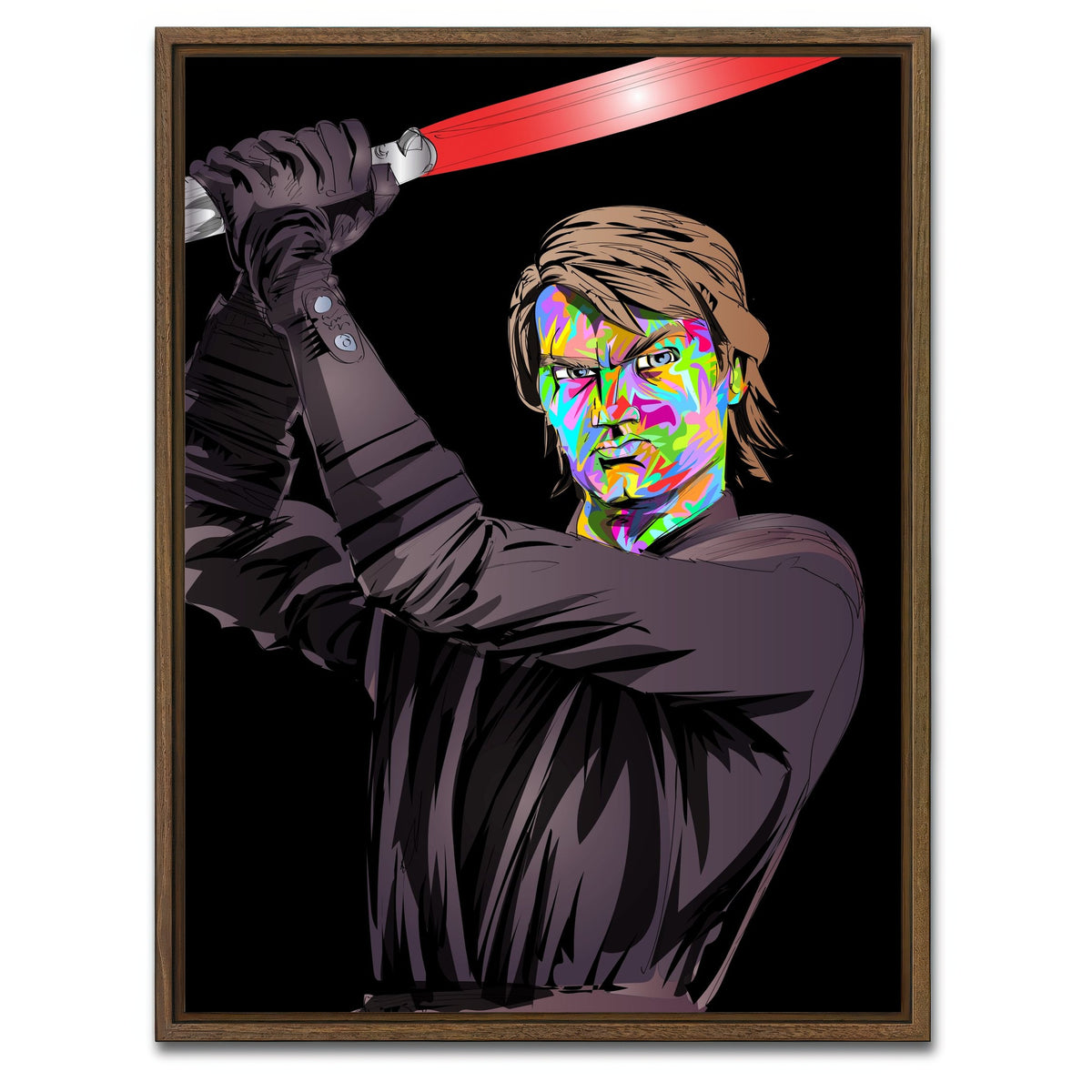 AUTO-MOCKUP WHITE | Anakin Skywalker clone wars | 1 Piece | Walnut Framed Canvas | group=3x4
