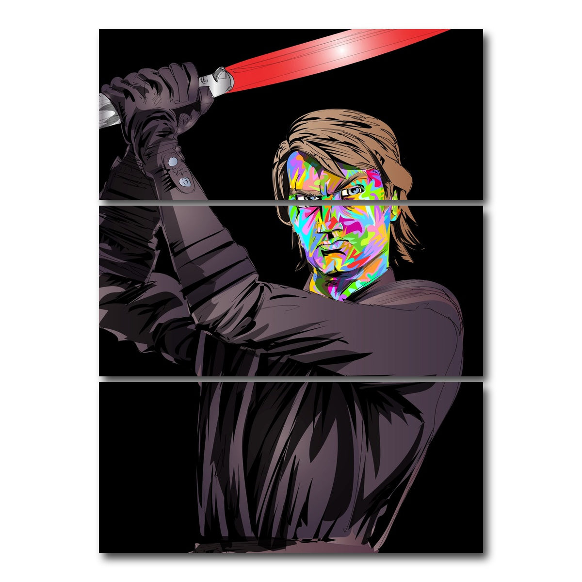 AUTO-MOCKUP WHITE | Anakin Skywalker clone wars | 3 Piece | Gallery Wrap Canvas | group=8x18_stacked