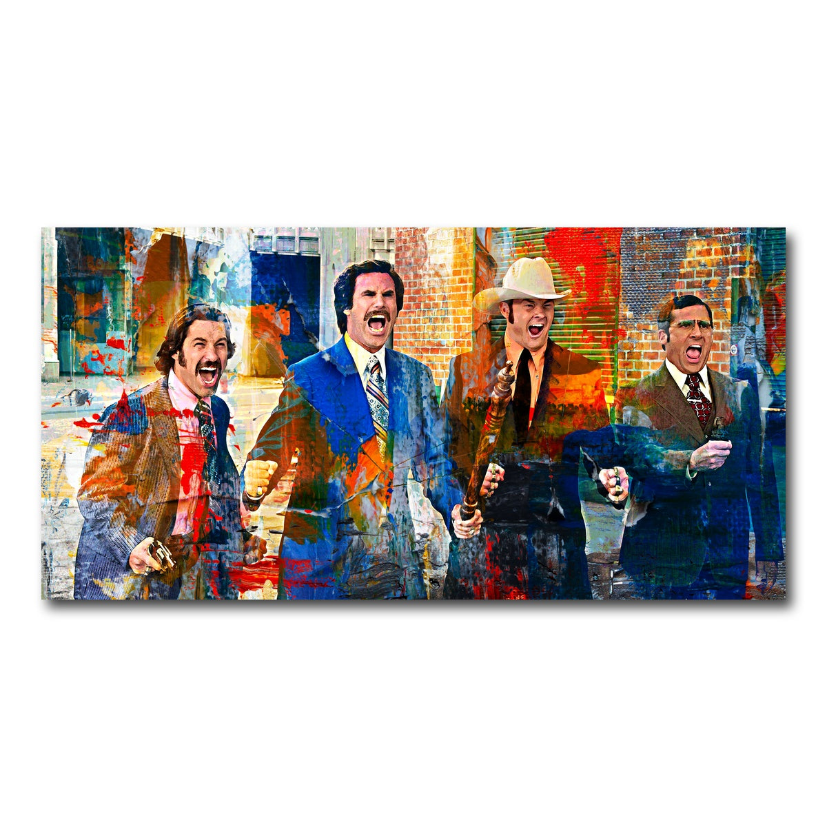 AUTO-MOCKUP WHITE | Anchorman Crew with Weapons | 1 Piece | Gallery Wrap Canvas | group=2x1