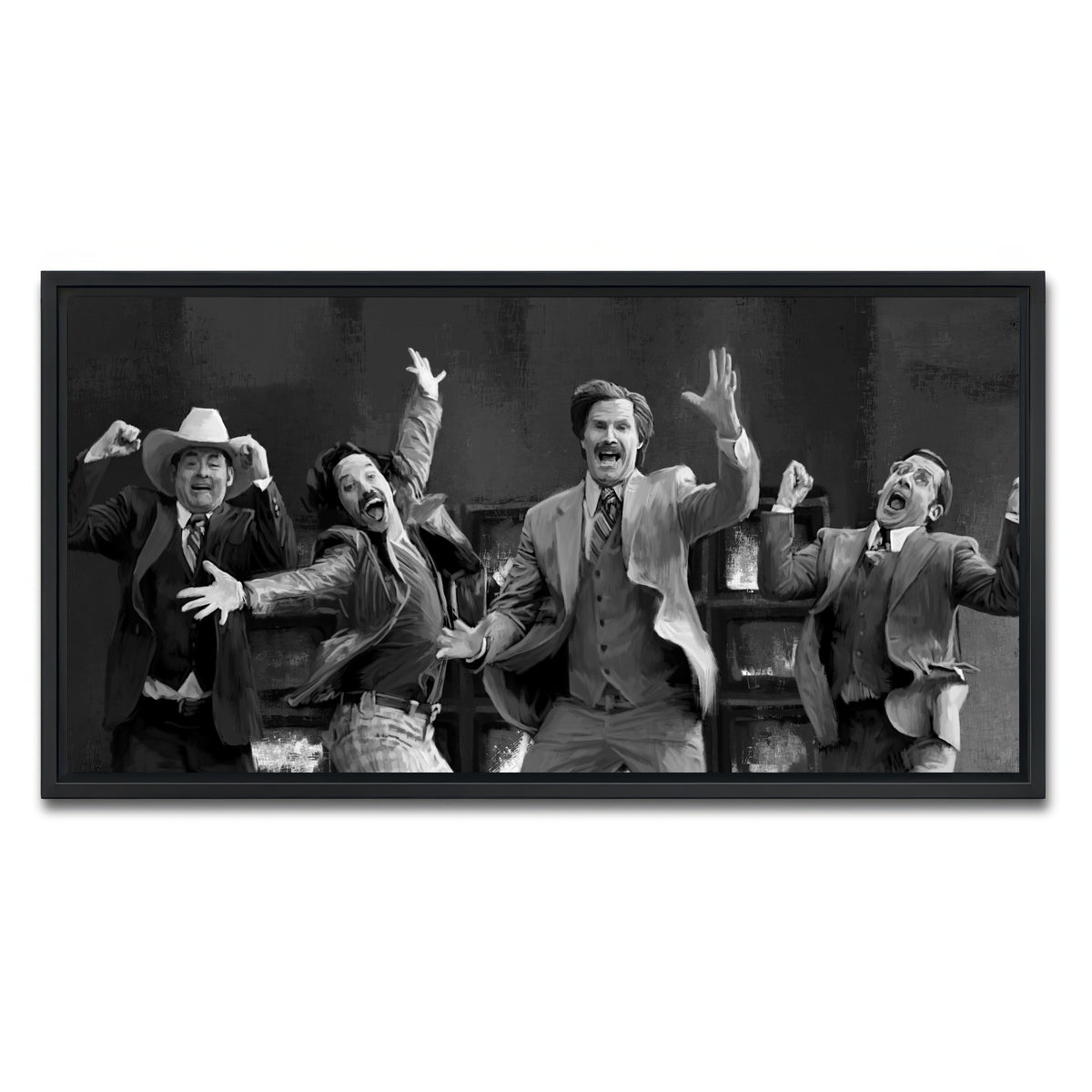 AUTO-MOCKUP WHITE | Anchorman Grayscale | 1 Piece | Black Framed Canvas | group=2x1