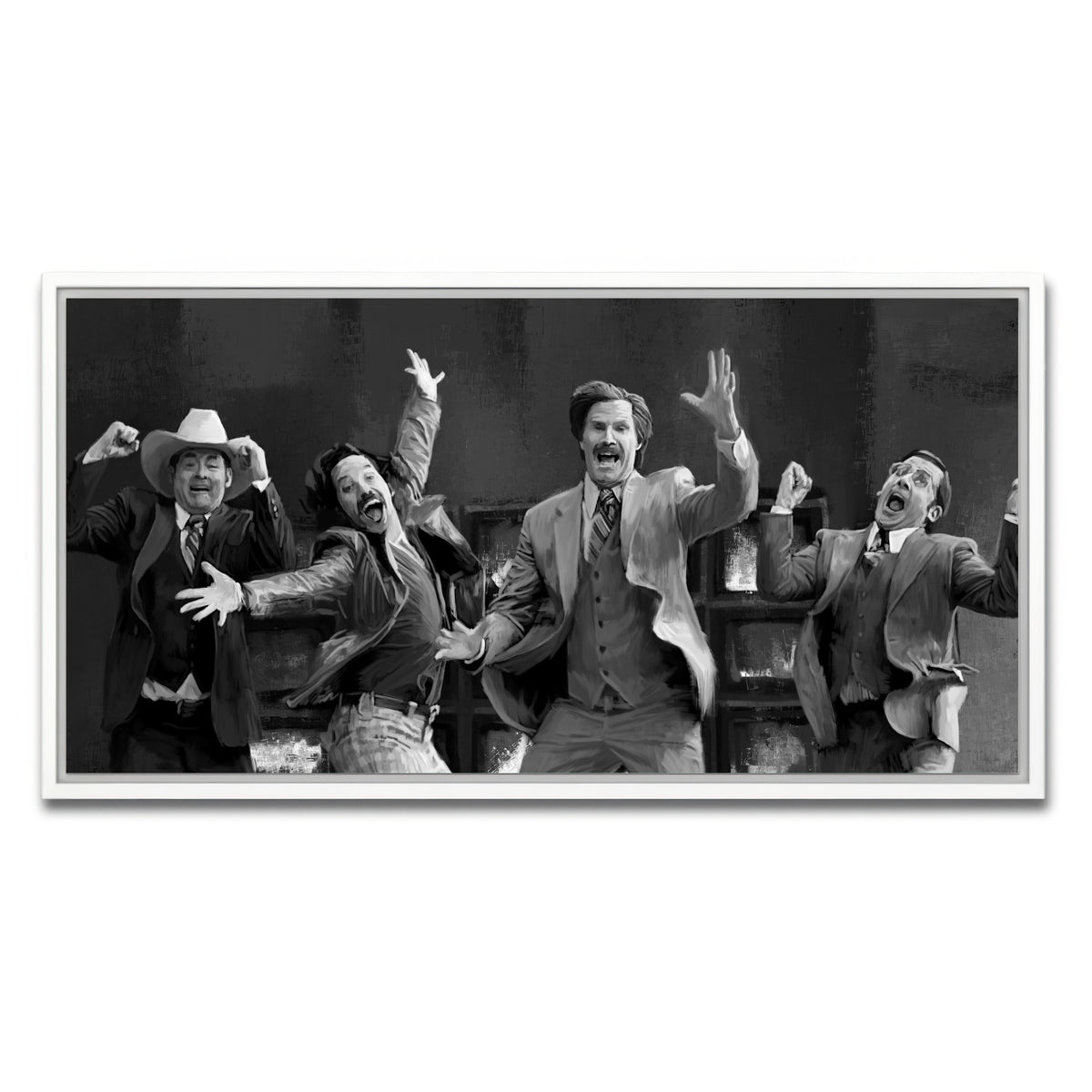 AUTO-MOCKUP WHITE | Anchorman Grayscale | 1 Piece | White Framed Canvas | group=2x1