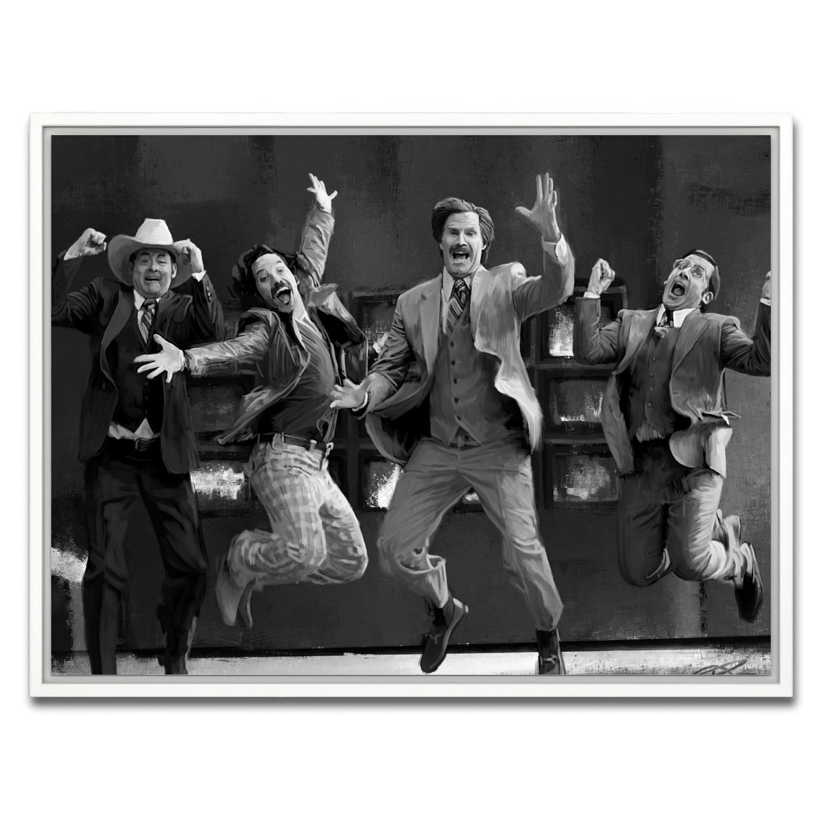 AUTO-MOCKUP WHITE | Anchorman Grayscale | 1 Piece | White Framed Canvas | group=4x3