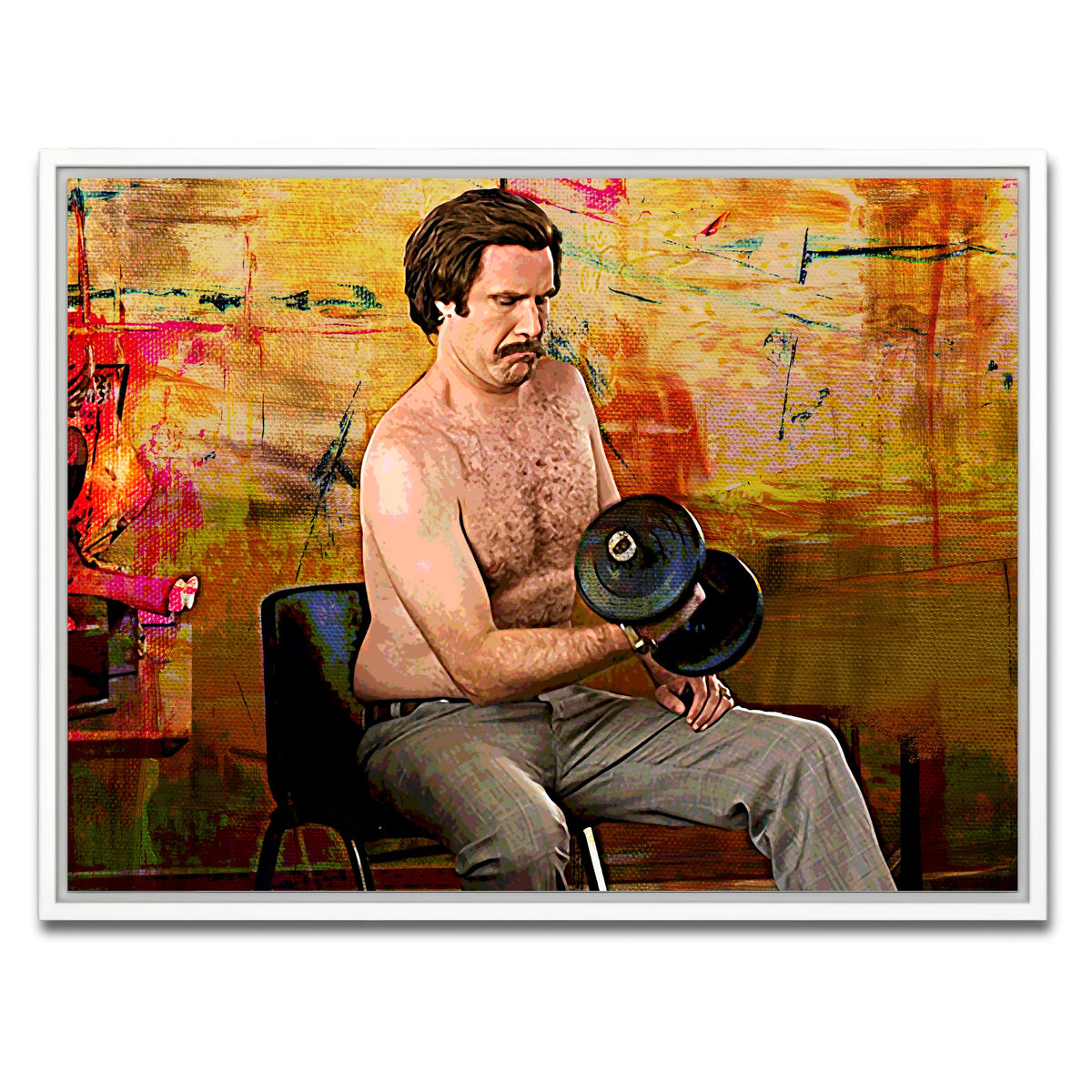 AUTO-MOCKUP WHITE | Anchorman Workout | 1 Piece | White Framed Canvas | group=4x3
