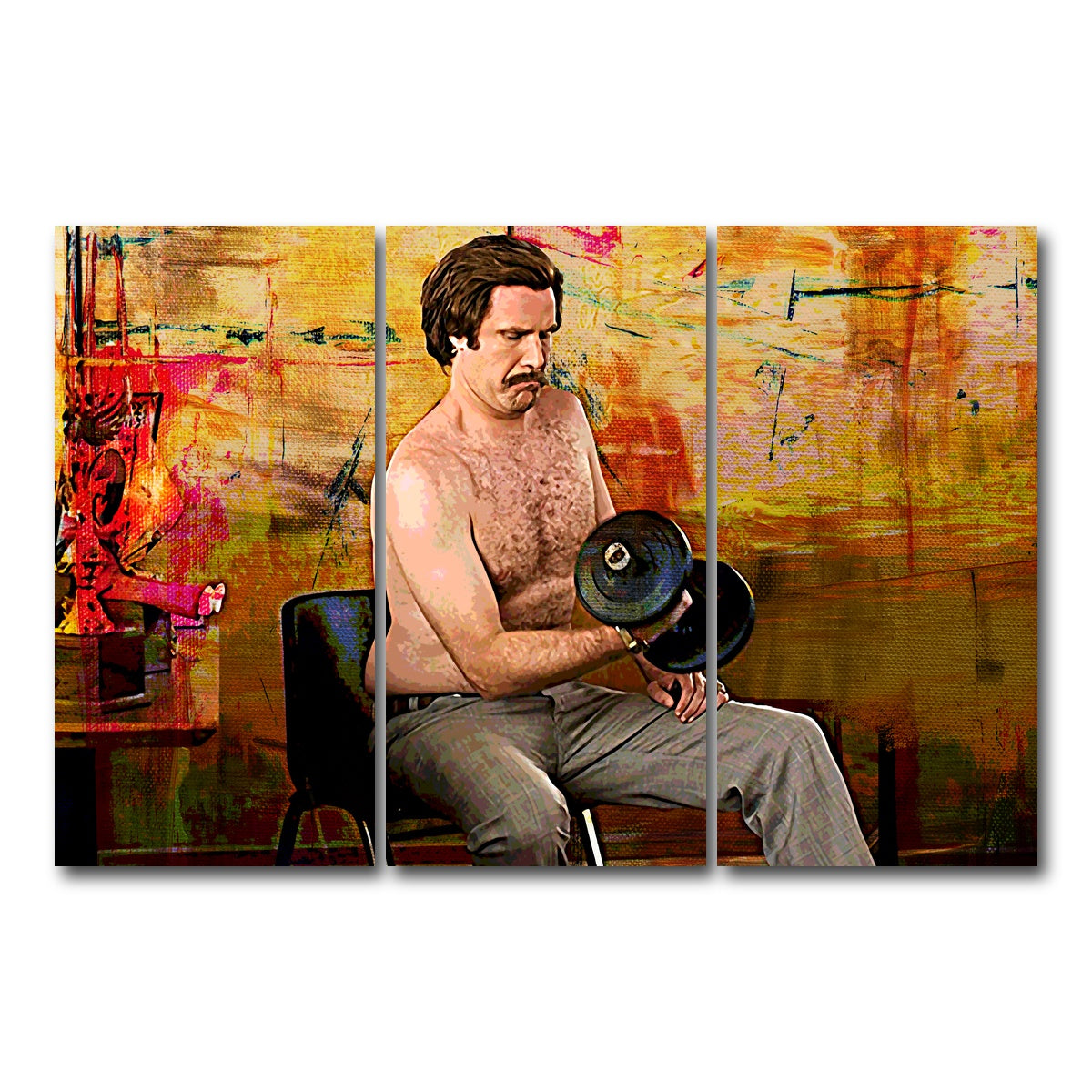 AUTO-MOCKUP WHITE | Anchorman Workout | 3 Piece | Gallery Wrap Canvas | group=12x24