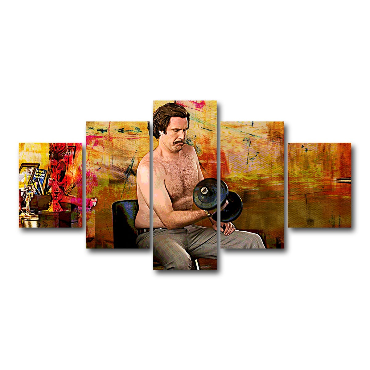 AUTO-MOCKUP WHITE | Anchorman Workout | 5 Piece | Gallery Wrap Canvas | group=5_short