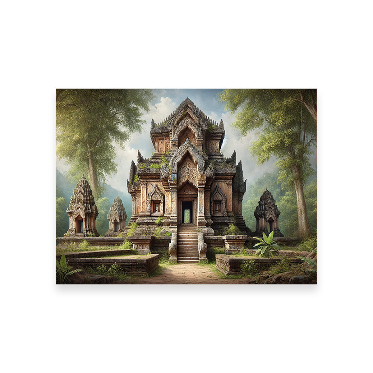 Ancient Buddhist Temple Wall Art