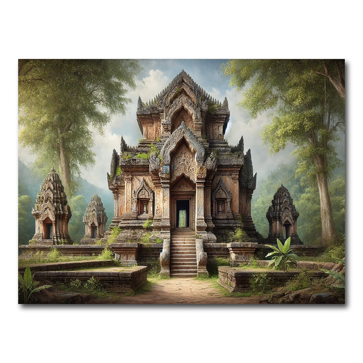 AUTO-MOCKUP WHITE | Ancient Buddhist Temple | 1 Piece | Gallery Wrap Canvas | group=4x3