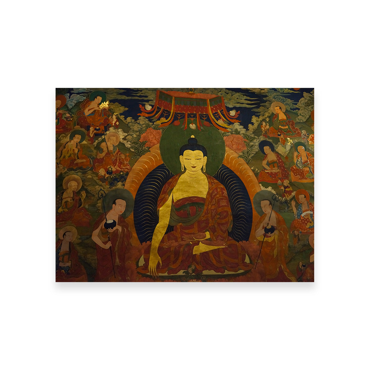 Ancient Buddhist Fresco Wall Art