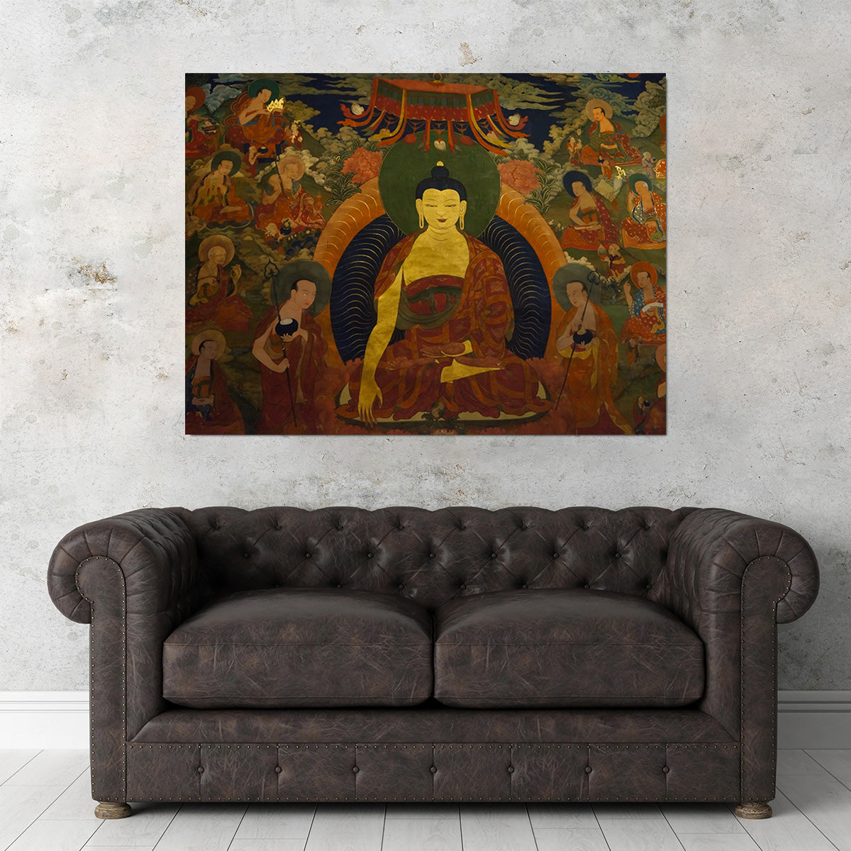 Ancient Buddhist Fresco Wall Art