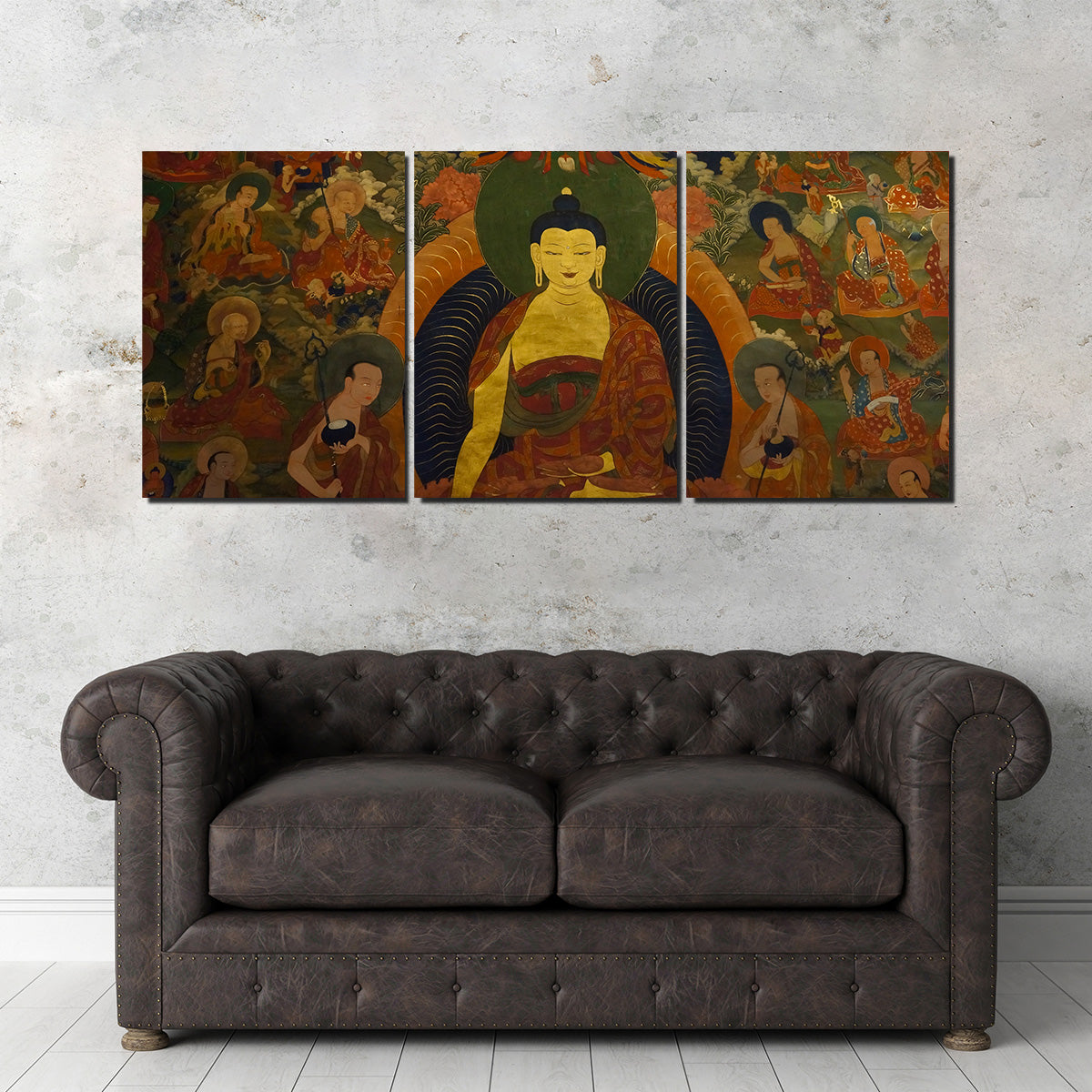 Ancient Buddhist Fresco Wall Art