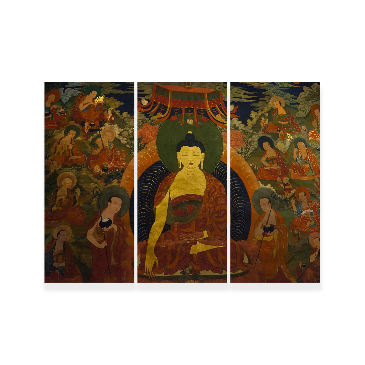 Ancient Buddhist Fresco Wall Art