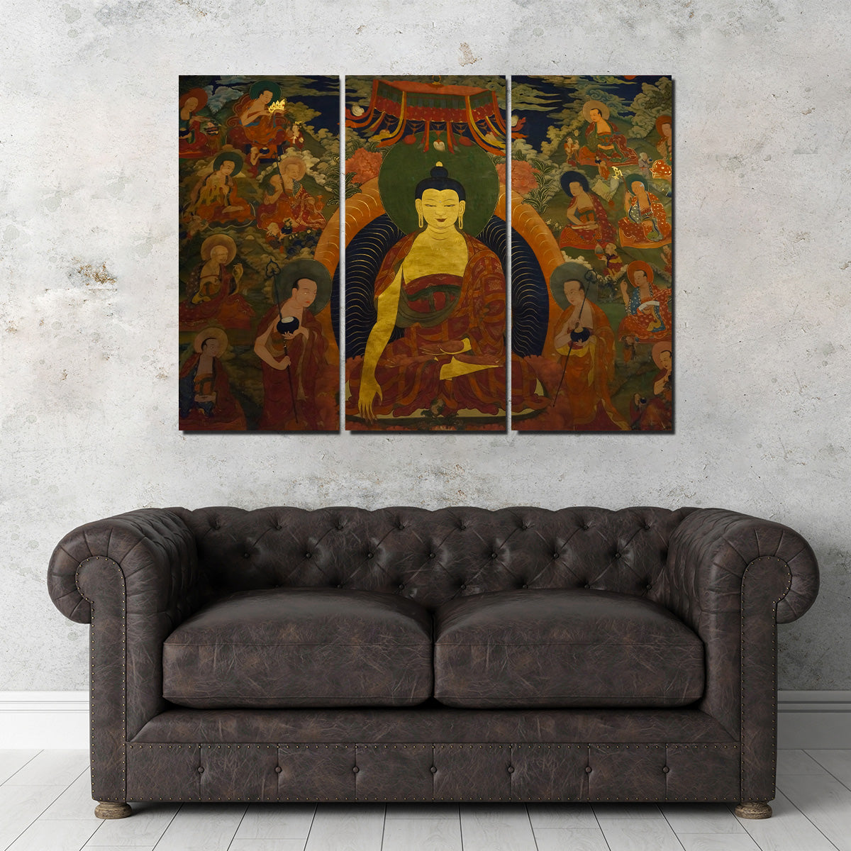 Ancient Buddhist Fresco Wall Art