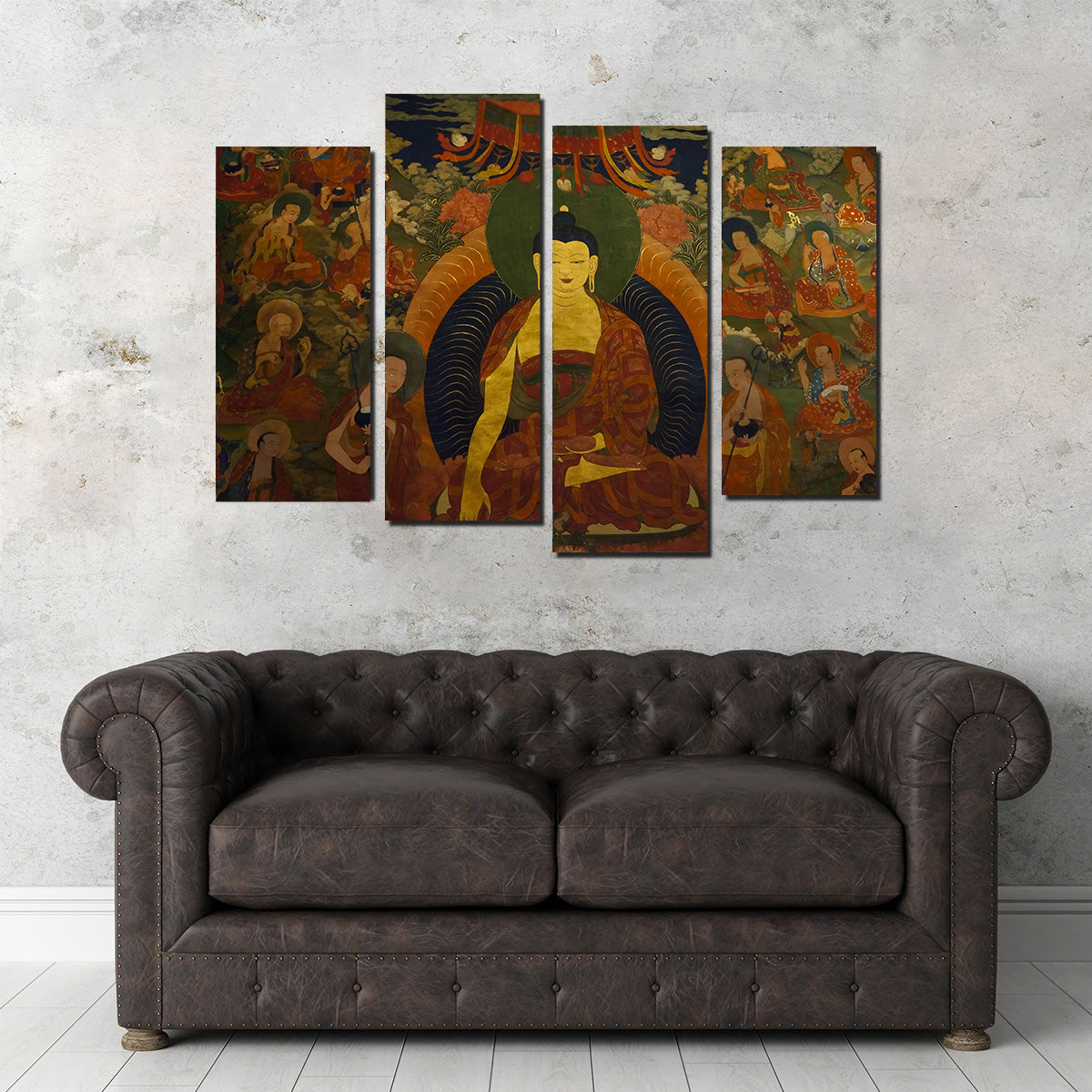 Ancient Buddhist Fresco Wall Art