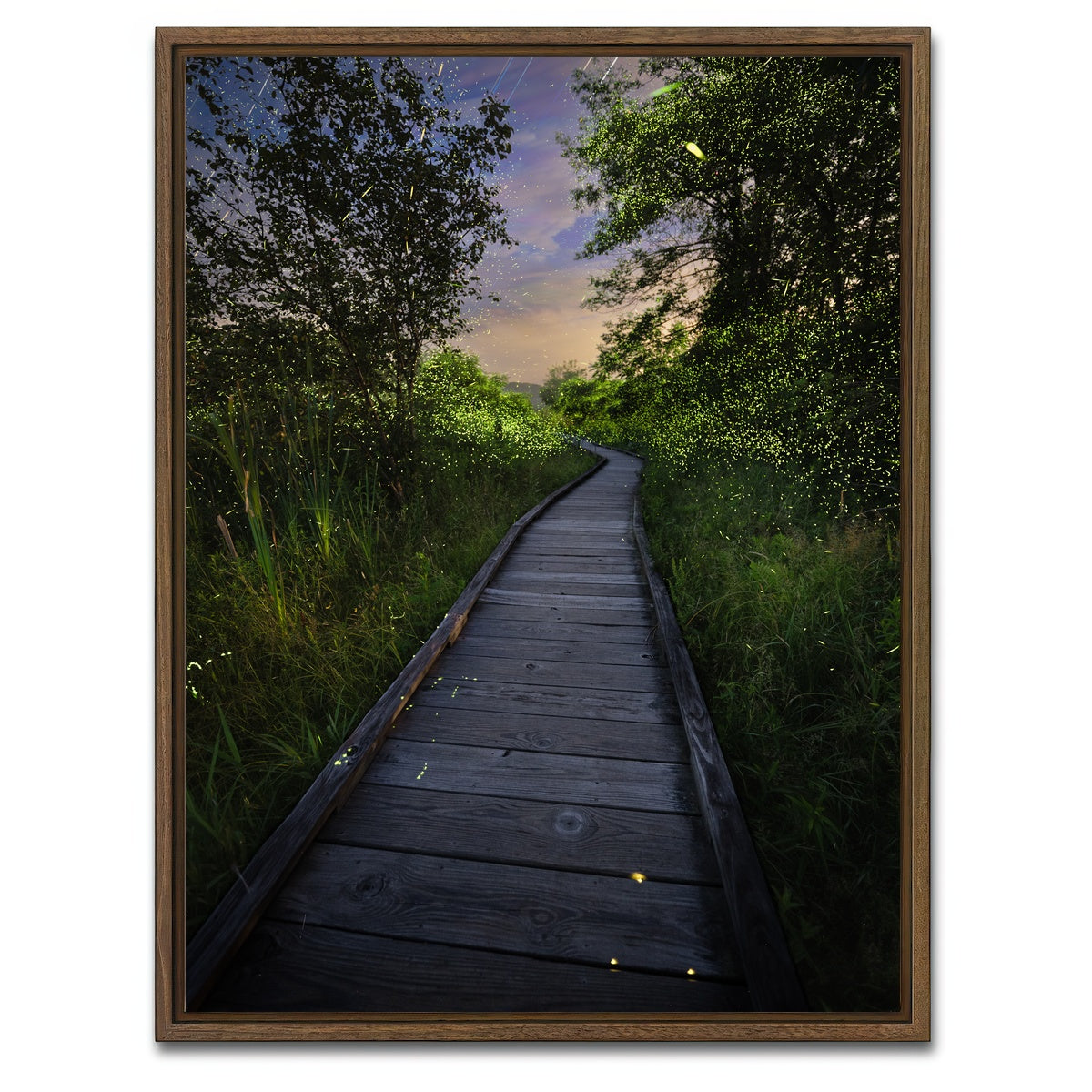 AUTO-MOCKUP WHITE | And the Fireflies WInk and Glow | 1 Piece | Walnut Framed Canvas | group=3x4